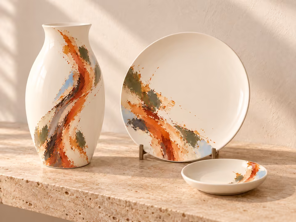 Bíbor kéreg · Porcelánkollekció-koncepció – látványterv