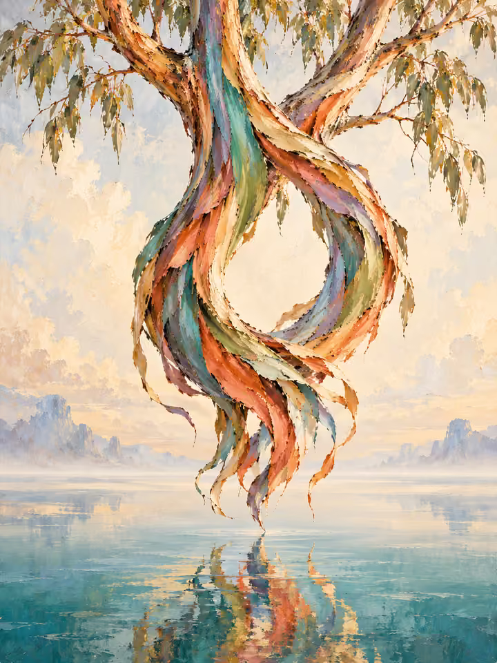 Floating Ribbons – Original painterly version
