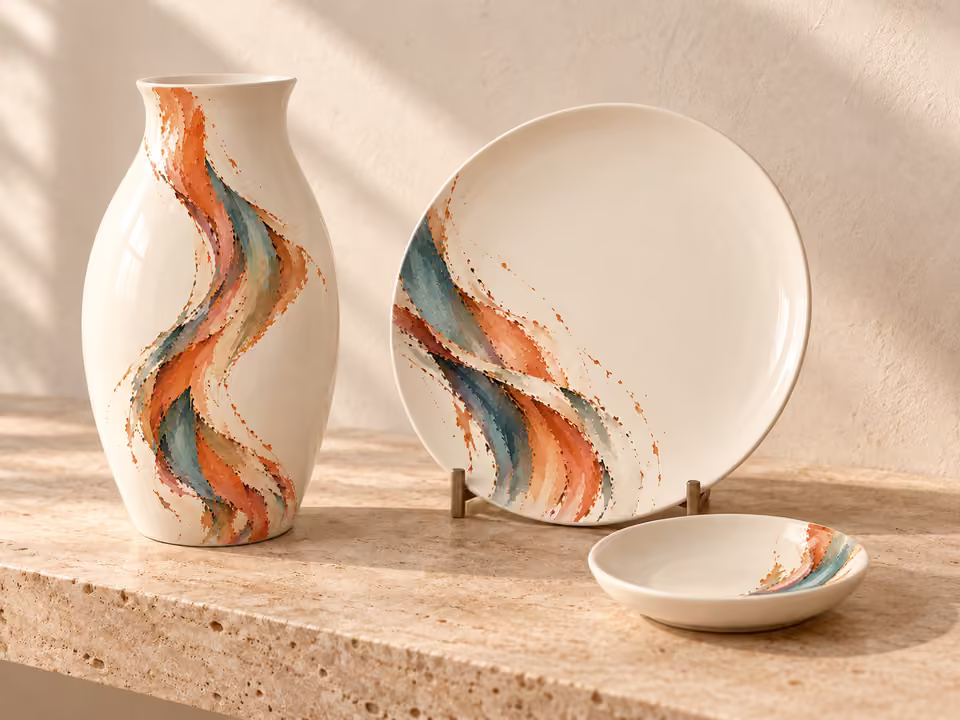 Porcelánkollekció – felhasználási látványterv