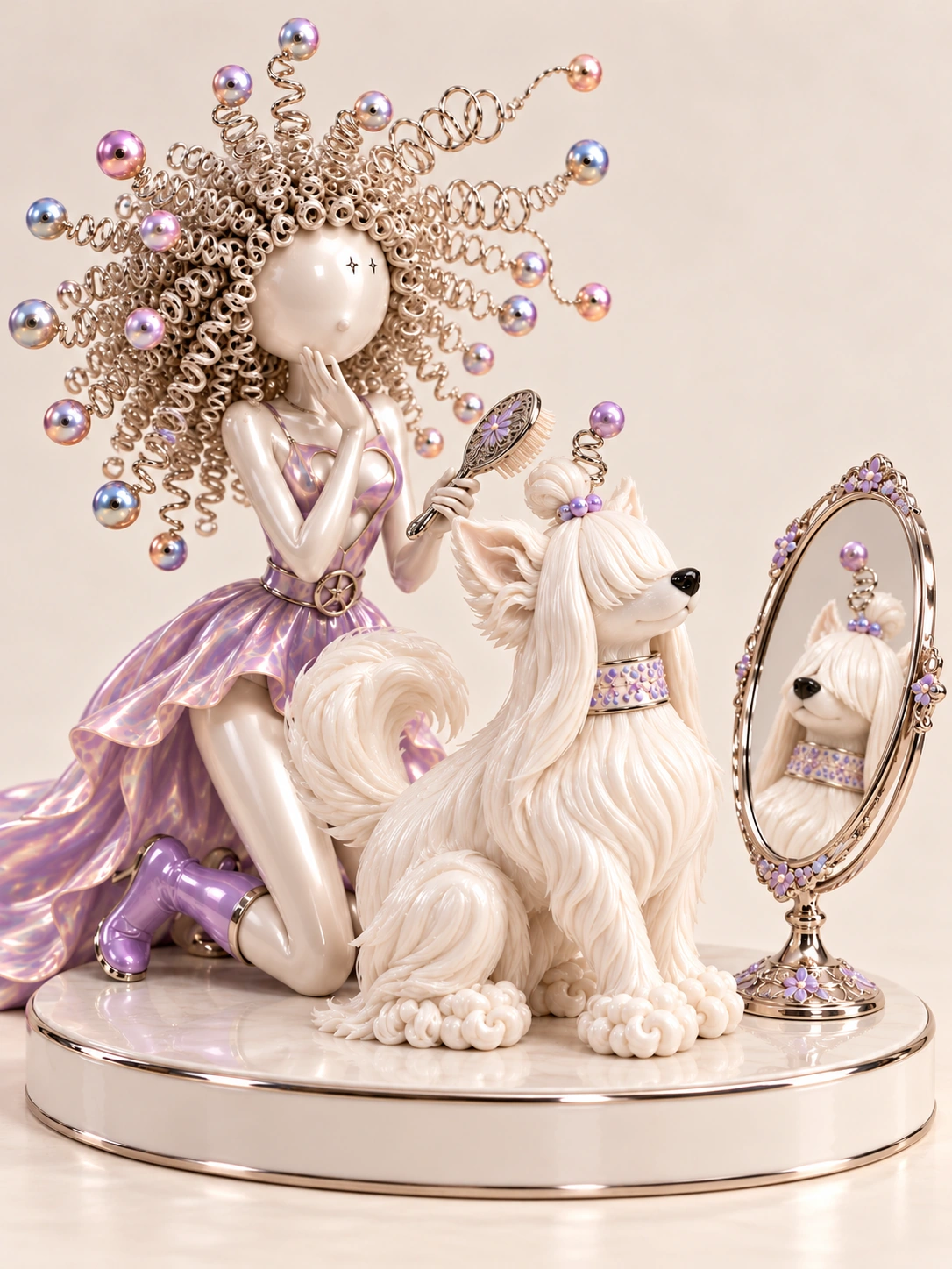 Én is ilyen hajat kérek! — porcelánfigura-látványterv