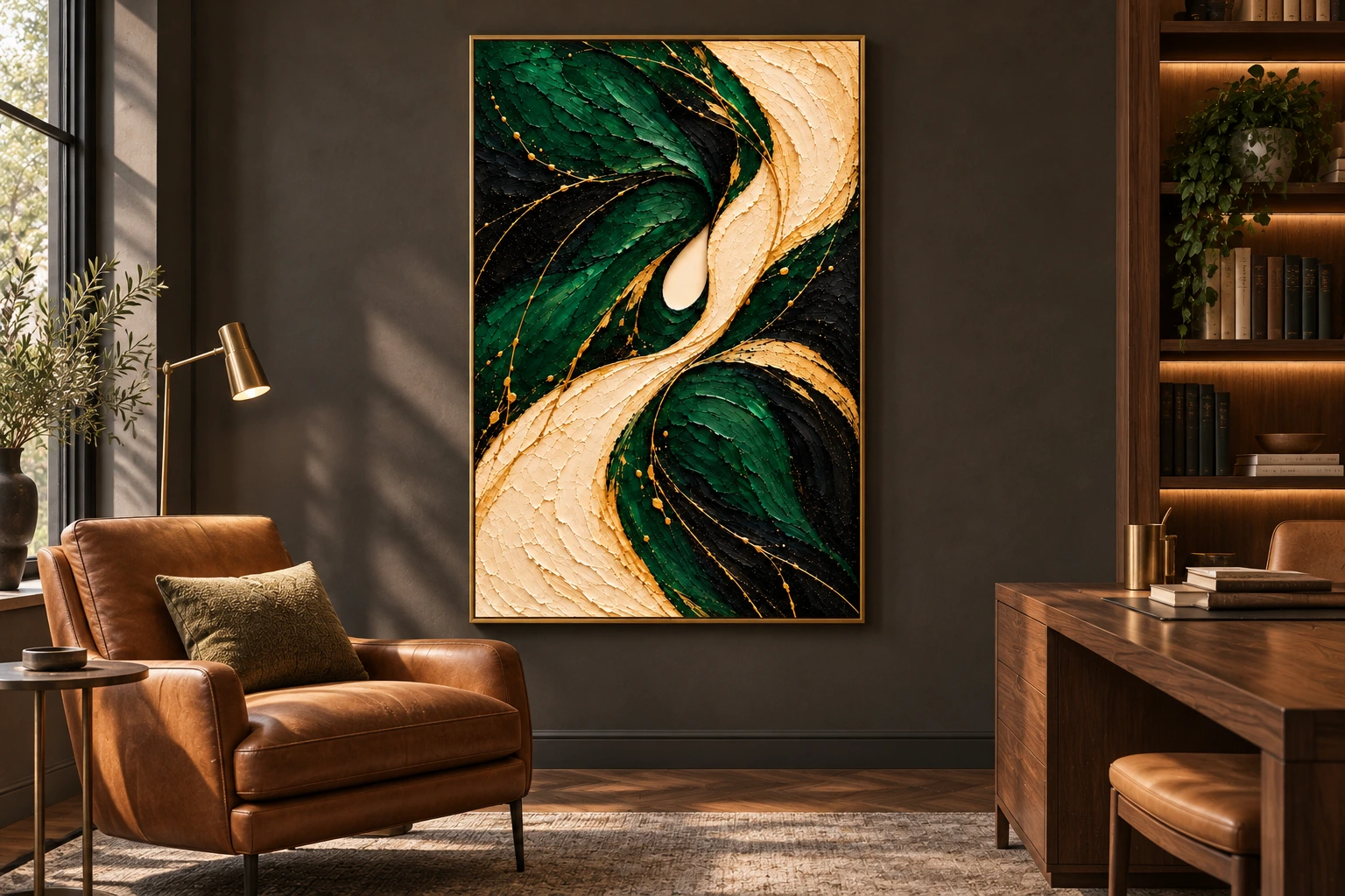 Emerald green — In an interior