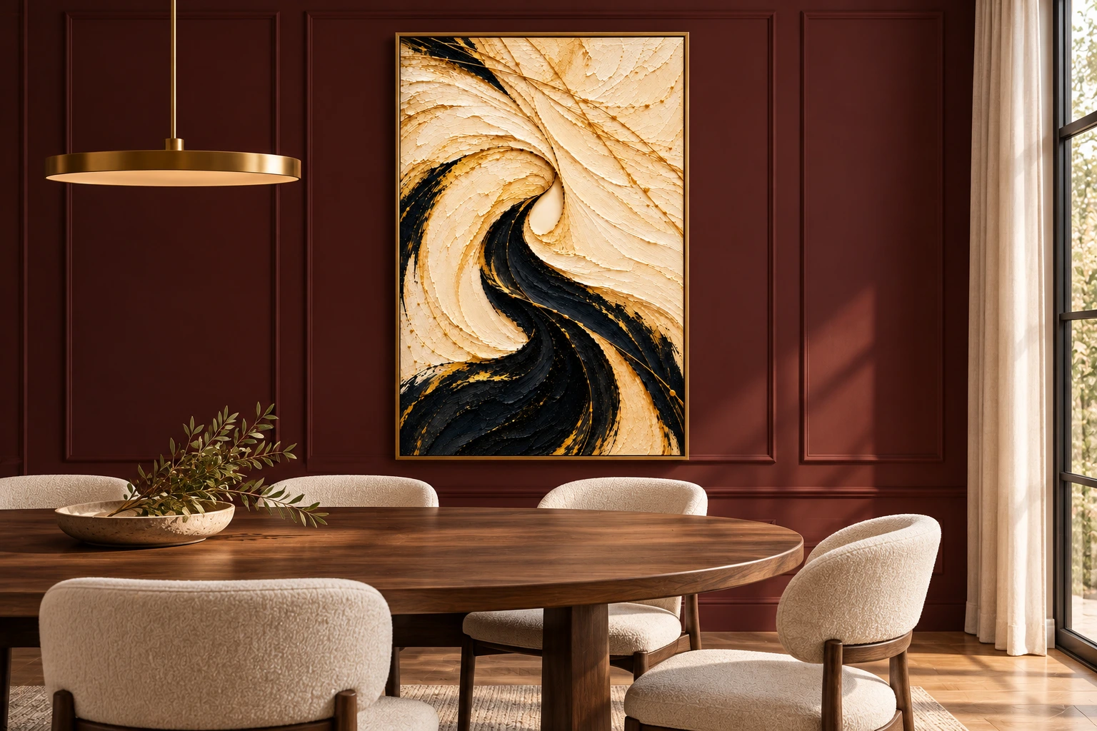 Ivory and gold — In an interior