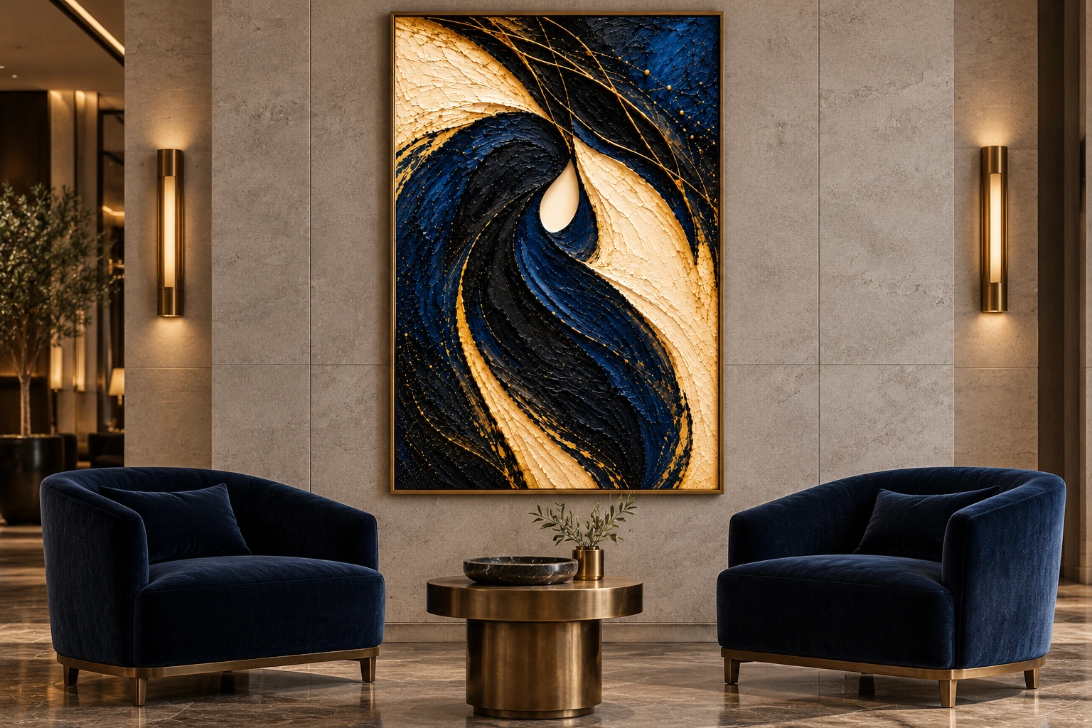 Midnight blue — In an interior