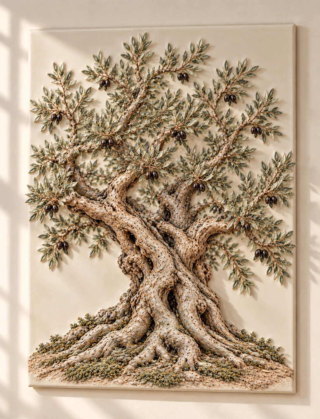 Porcelain wall relief
