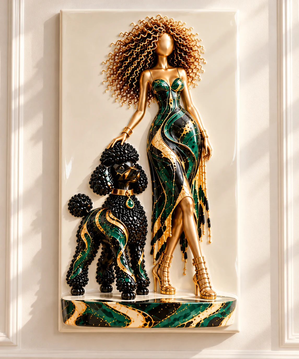 Porcelain wall relief