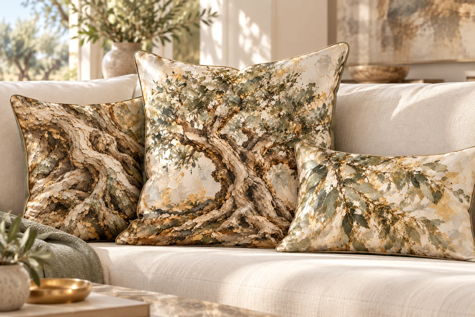 Silk cushions