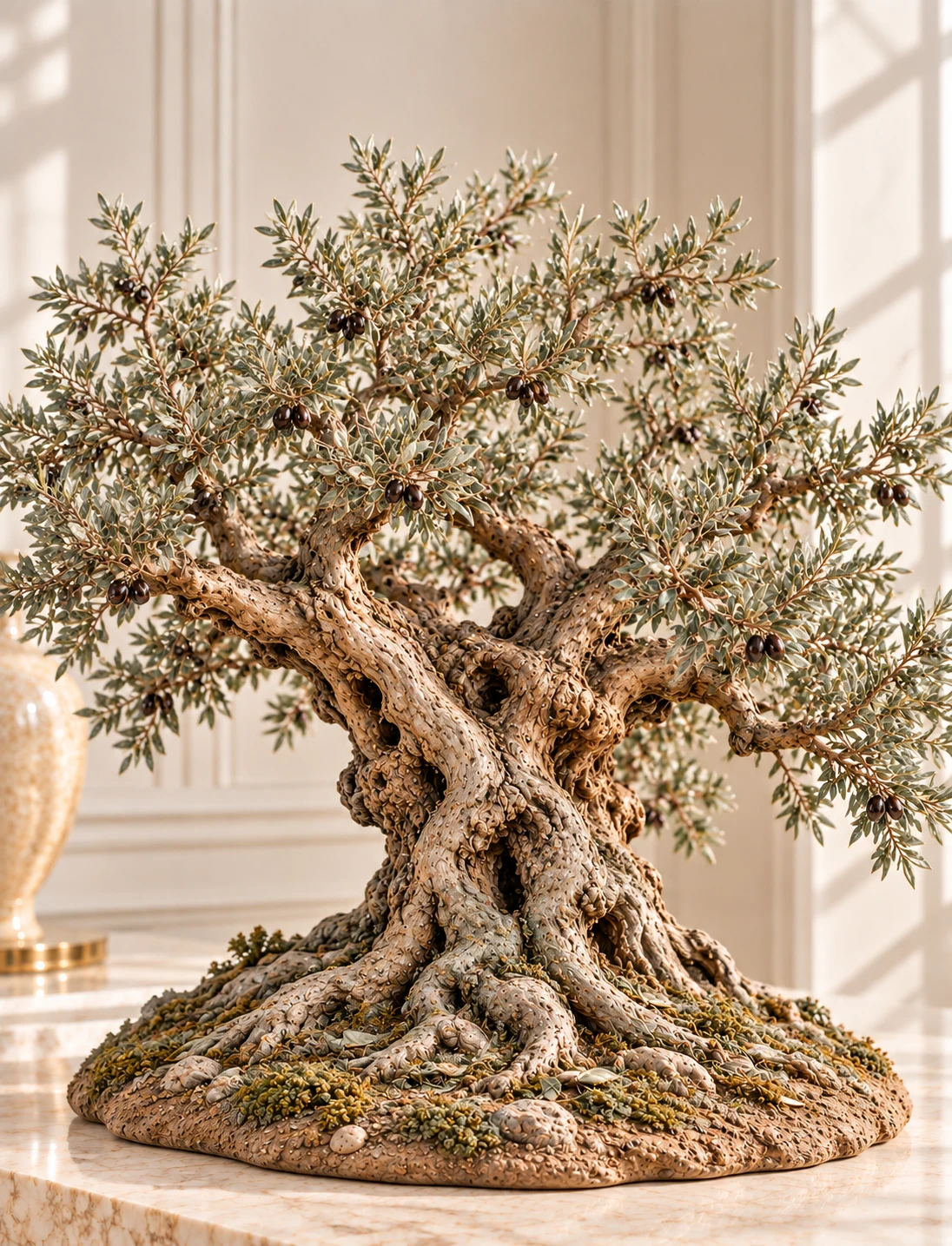 Ancient tree porcelain sculpture