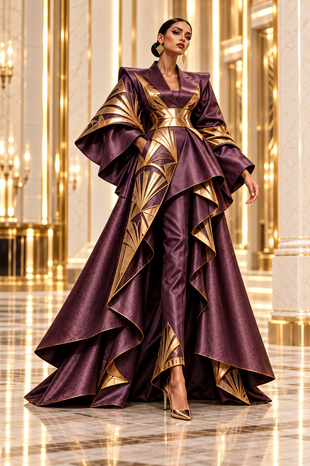 Plum & gold · evening gown