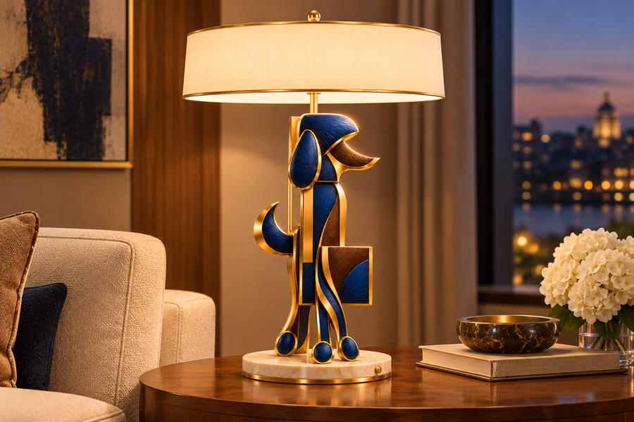 Sculptural Lamp — Light and Character — Digital visual concept